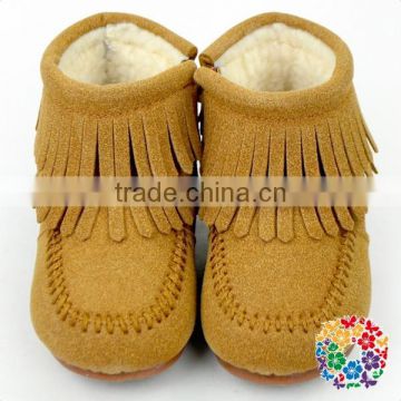 Wholesale New Fashion Leather Tassels Winter Ankle Shoes Kids Shoes Children