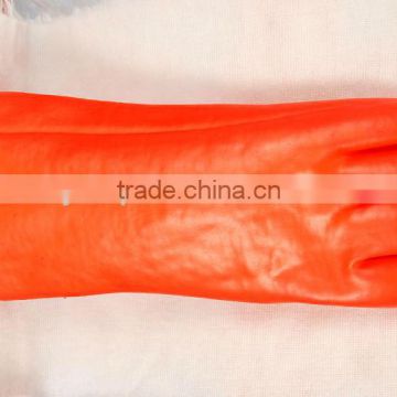 insulated winter orange PVC gloves
