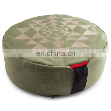 Buckwheat Removable Round Portable Lotus Meditation Pillow Pattern