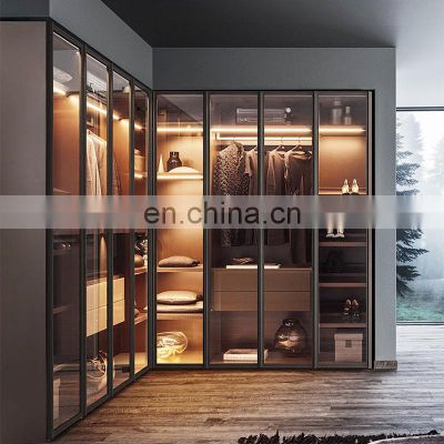 High Quality Customized Cloakroom Modern Aluminum Glass Door Walk in Wardrobe