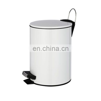 Stainless steel white dustbin strong pedal