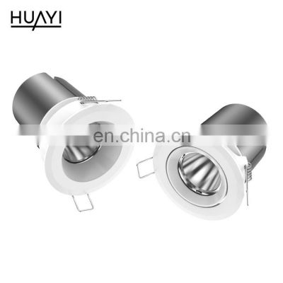 HUAYI Competitive Price Aluminum Cloakroom Indoor Embedded 7W 9W 12W Round LED Spotlight