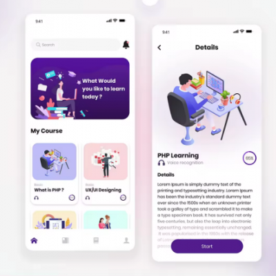 Online Learning and Education Mobile App PWA
