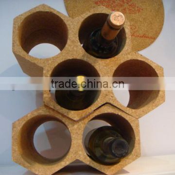 hexagonal cork wine holder