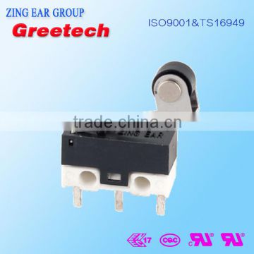 PCB Terminal Micro Switch With Roller Lever 0.1a Tuv Ul Vde Ce Cb Kc