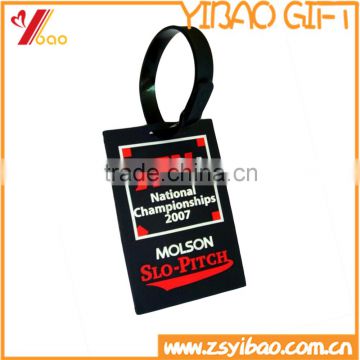New Design Black Color PVC Luggage Tag With Cool Printed Customized Logo