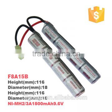 HOT!!! FireFox high Power 9.6v (4+4) 1500mah NI-MH Battery rechargeable airsoft gun battery