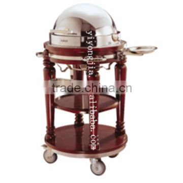 round buffet dining trolley catering cart