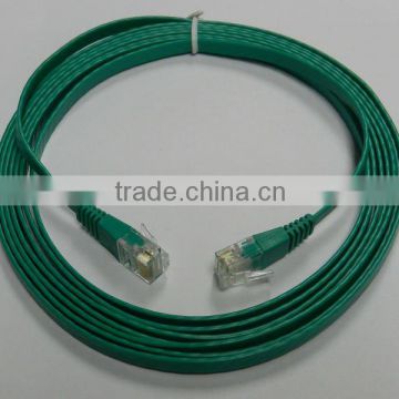 Green Color Flat Cable Cat6 UTP Lan Cable with RoHS Compliance