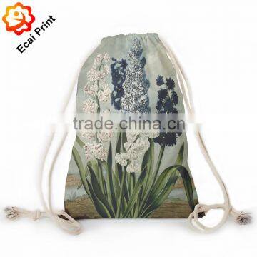 2016 creative custom made heat transfer printed cinch bag