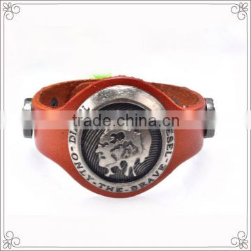 Antique Color Manly Leather Bracelets And Brown Leather