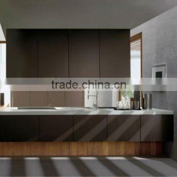 modern honed lacquer mixed wood veneer kitchen cabinet