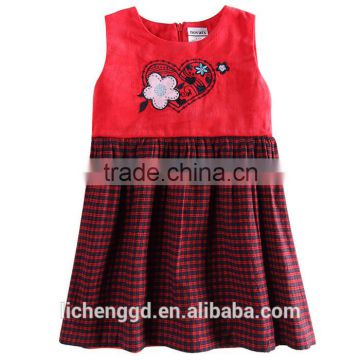 wholesale baby dress NOVA 2015 fashion design girl embroidered flower pretty autumn winter gilr dress sleeveless dresses