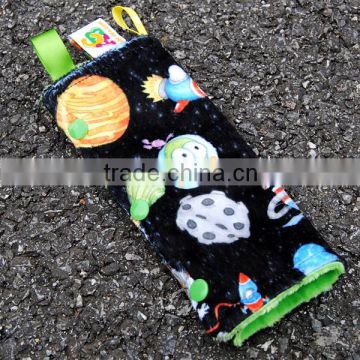 Hot Selling Black Lime Ultra Soft Digital Print Minky Drool Pad Protect Baby