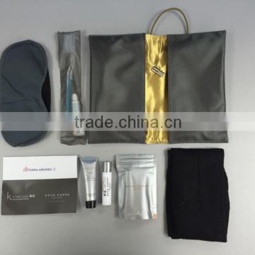 Deluxe quality inflight kit/inflight toiletries kit/inflight cosmetics kit with nylon bag for the business class