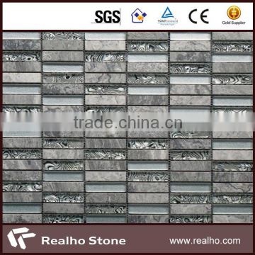 grey marble glass mix stone mosaic tile