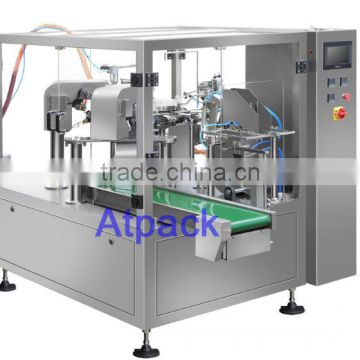 Hand sanitizer pre-made pouch filling and sealing machine