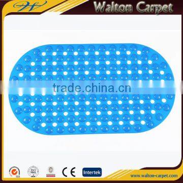 Eco-friendly cerulean small ball oval durable anti slip PVC bath mat