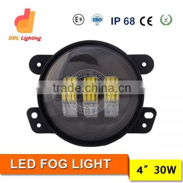 30W IP68 12V 24V CREEs 4.inch fog light round led headlight for jeep wrangler fog light