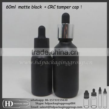 60ml black frosted glass bottles black matte glass dropper bottles for eliquid bottle