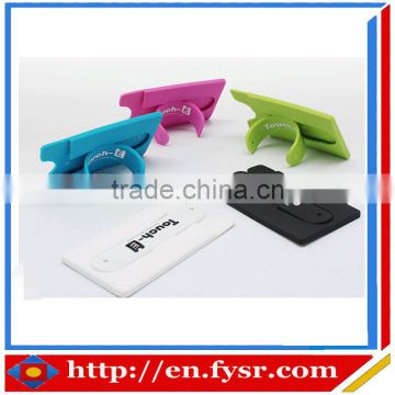 Hot sales portable multi-purpose silkscreen print silicone phone back card holder