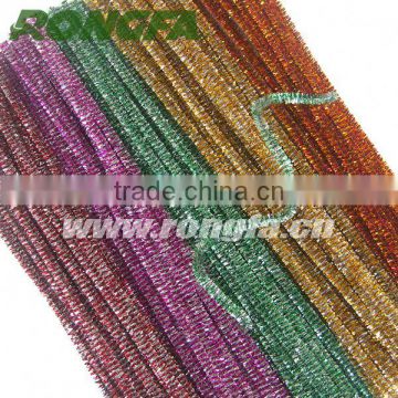 8mm x 50cm two color jumbo metallic fluffy sticks chenille wire