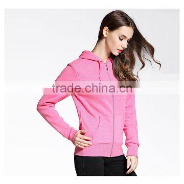 Gym plain sports wear zipper up hoodies sweatshirt women wholesale hoodies