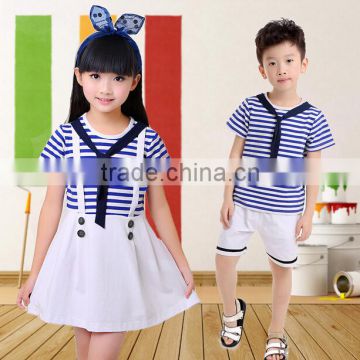 Custom low price clothing kids school uniforms kids polo shirts with shorts or skirts wholesale