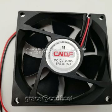 CNDF liushi factory provide 12VDC cooling fan 80x80x25mm  TFS8025H12