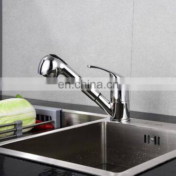 Low price classic pull-out flexible kitchen sink brass faucet