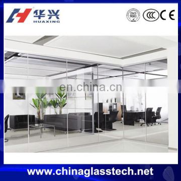 CE standard size customized tempered glass office door with glass window