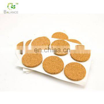 strong self-adhesive glue dots cork protector pad sticky round furniture cork protective pad