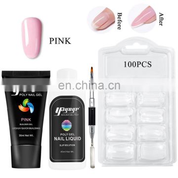 Nails Salon Professional Products Gel High Quality Acrylic Poly-gel Nail Set With Glue Kit