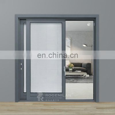 ROGENILAN 208 series adjustable built-in blinds aluminum double leaf glass door