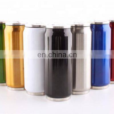 Custom Logo 500ML Stainless Steel Cola Can Shape Travel Cup with Straw Lid