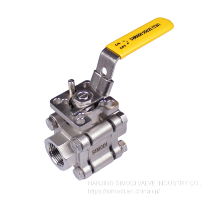 3-pc 1000psi BSPT ISO 5211 DIRECT MOUNTING PAD CF8M BALL VALVE