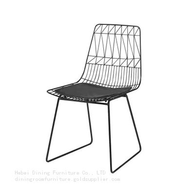 Black Metal Wire Chairs Hollow Wire Dining Chair DC-W01