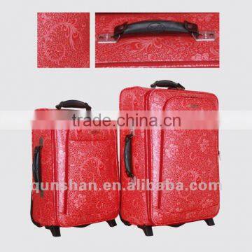 high quality PU trolley luggage