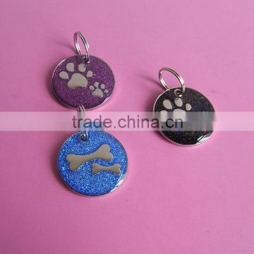 Pet Engraved Custom Metal Round Dog Tags with Epoxy