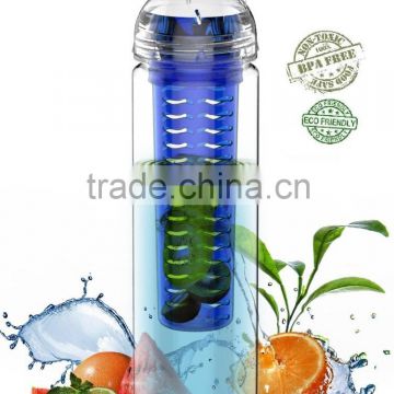 Logo design acceptable BPA free AS material infuser water bottle