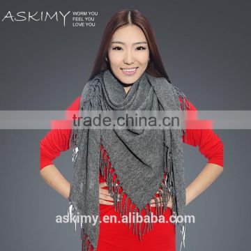 Unique design wholesale Soft Feel 100% wool triangle scarf