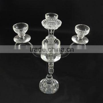 Factory directly sale four-arm simple design customized crystal candelabra candle holder centerpieces wholesale wedding