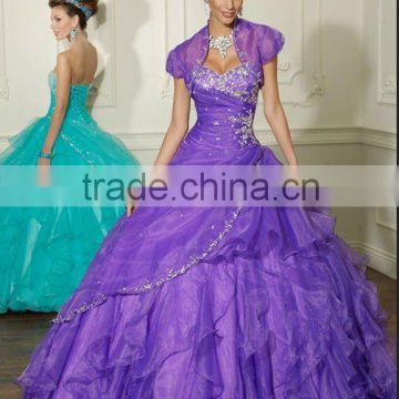 2012 New Designer Colorful Luxury Orange Puff Purple Quinceanera Dress Prom Gown MLQ-288