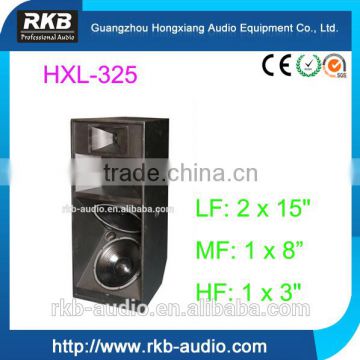 HXL-325 passive pro 2x15 inch full range speaker with wheels