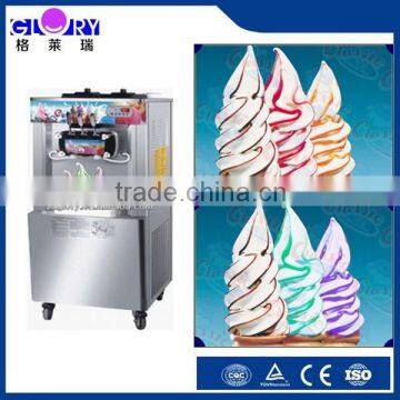 Stainless steel three flavors soft rainbow ice cream machine for commercial