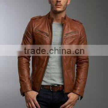 Pakistan Produces Brown Fashion Leather Jacket