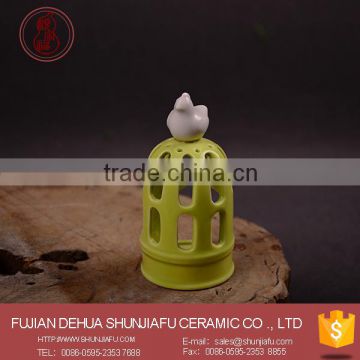 New Product Apple Green Ceramic Bird Cage Candle Holder
