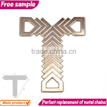 Glod TPU material T shape chain ornament for lady slipper