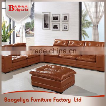 Mature workmanship easy clean comfortalbe furniture living room sofa set leather