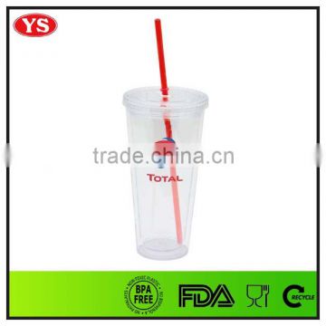 Customized 20 oz double wall frosty plastic mug cup